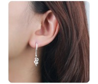 Snake Shaped CZ Silver Huggies Earring HO-2422